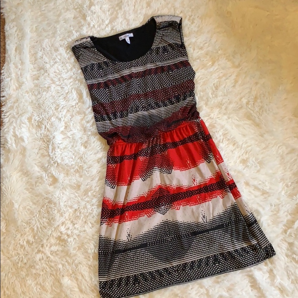 Red and black dress